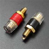 2 piezas Terminal de Cobre Negro Rojo para Conector de Plátano de 4mm, Enchufe de Altavoz de Cable de Amplificador